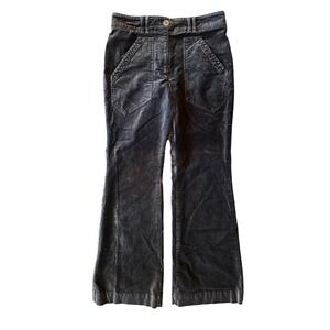 Maeve by Anthropologie Velvet Utility Flare Pants Charcoal Grey Womens Size 2